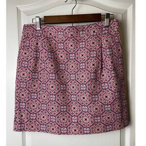 J. Crew Factory Women's Pink Cotton Basketweave Lined Mini Skirt Size 8